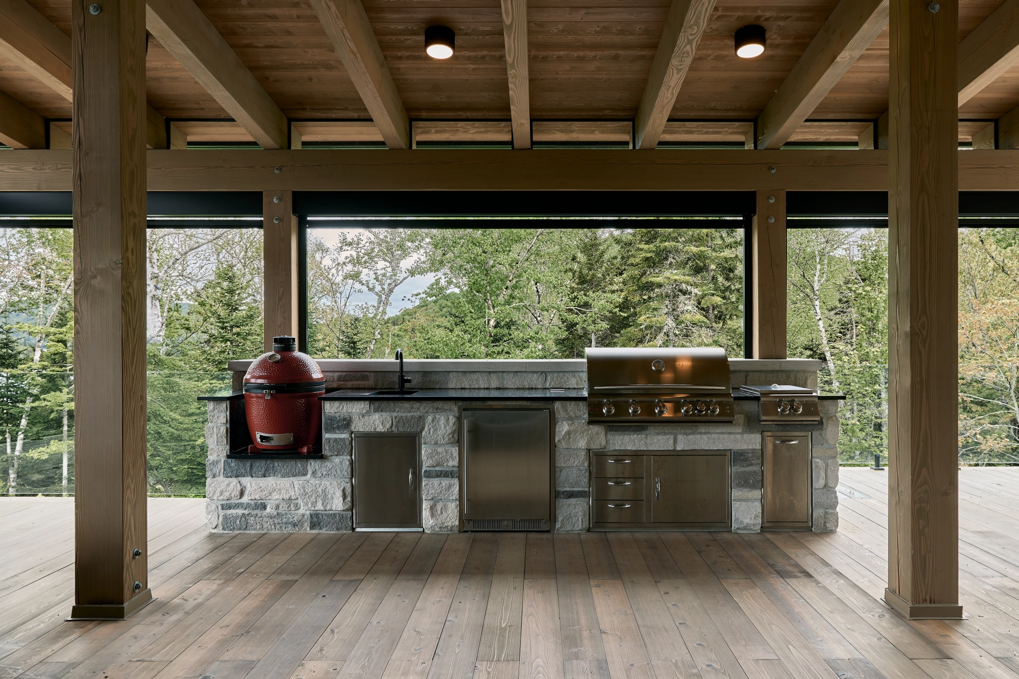 chalet cuisine extérieur, bbq