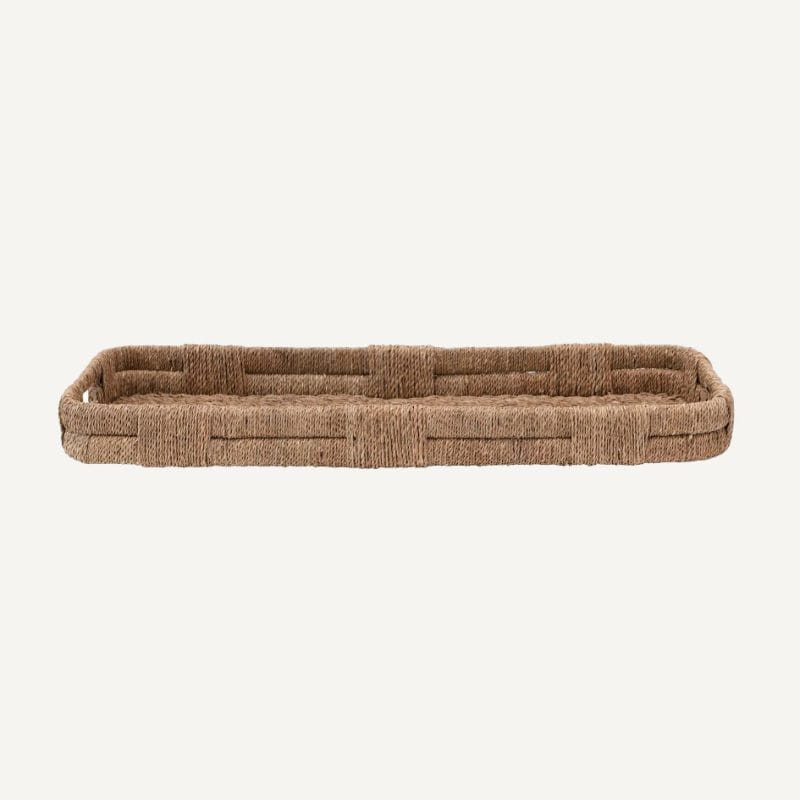 Plateau Bankuan tissé a la main avec poignées naturel Plateau Bankuan tissé a la main avec poignées naturel
